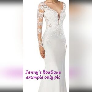 New!!! Tags!! Elegant White Wedding Lace Long Sleeve Dress Sz 18
